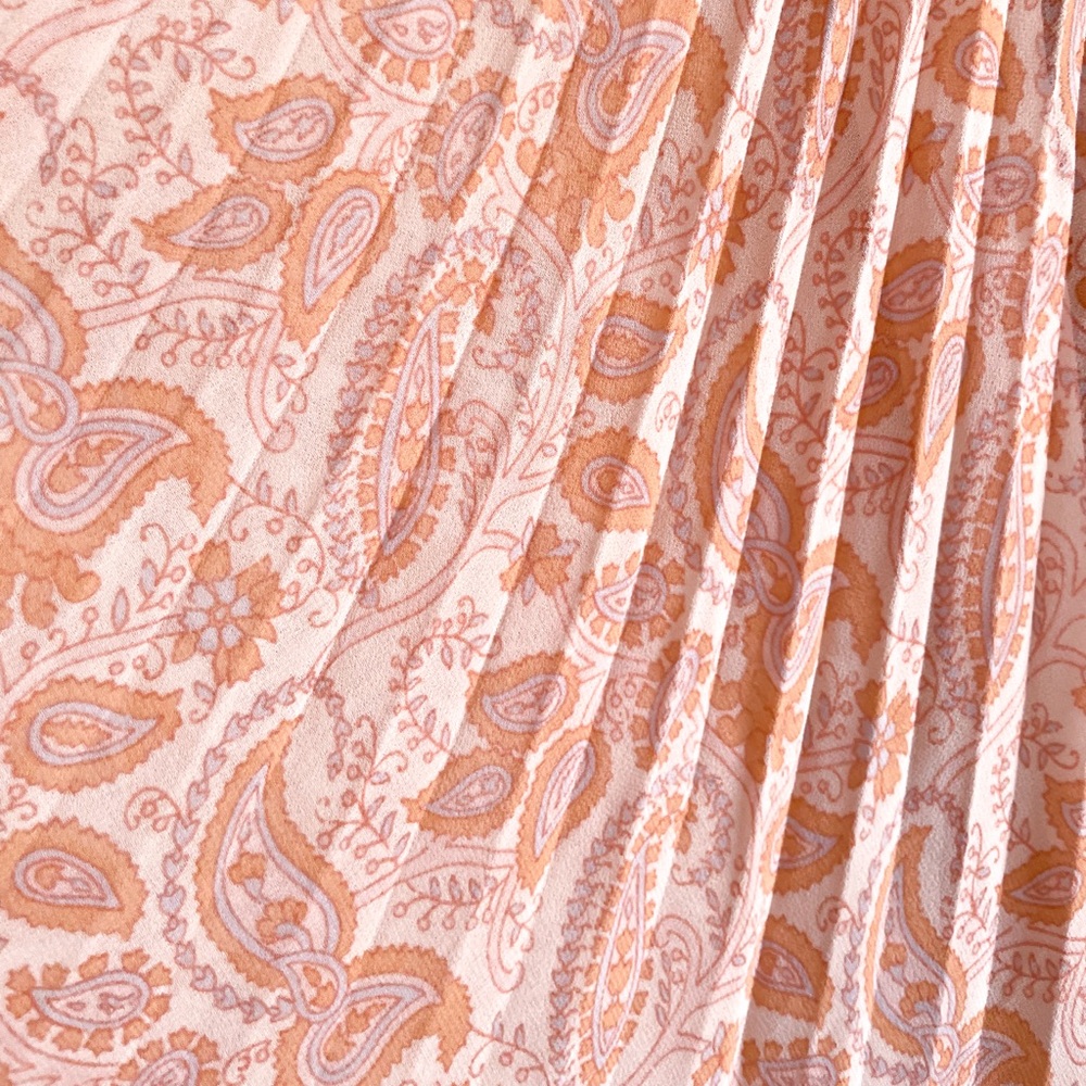 Aritzia Peach Paisley Twirl Skirt - Picture 2 of 14